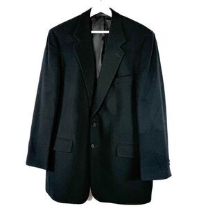 Brooks Brothers 100% Camel Hair Black Lined Blazer - Men’s US Size 42 Long